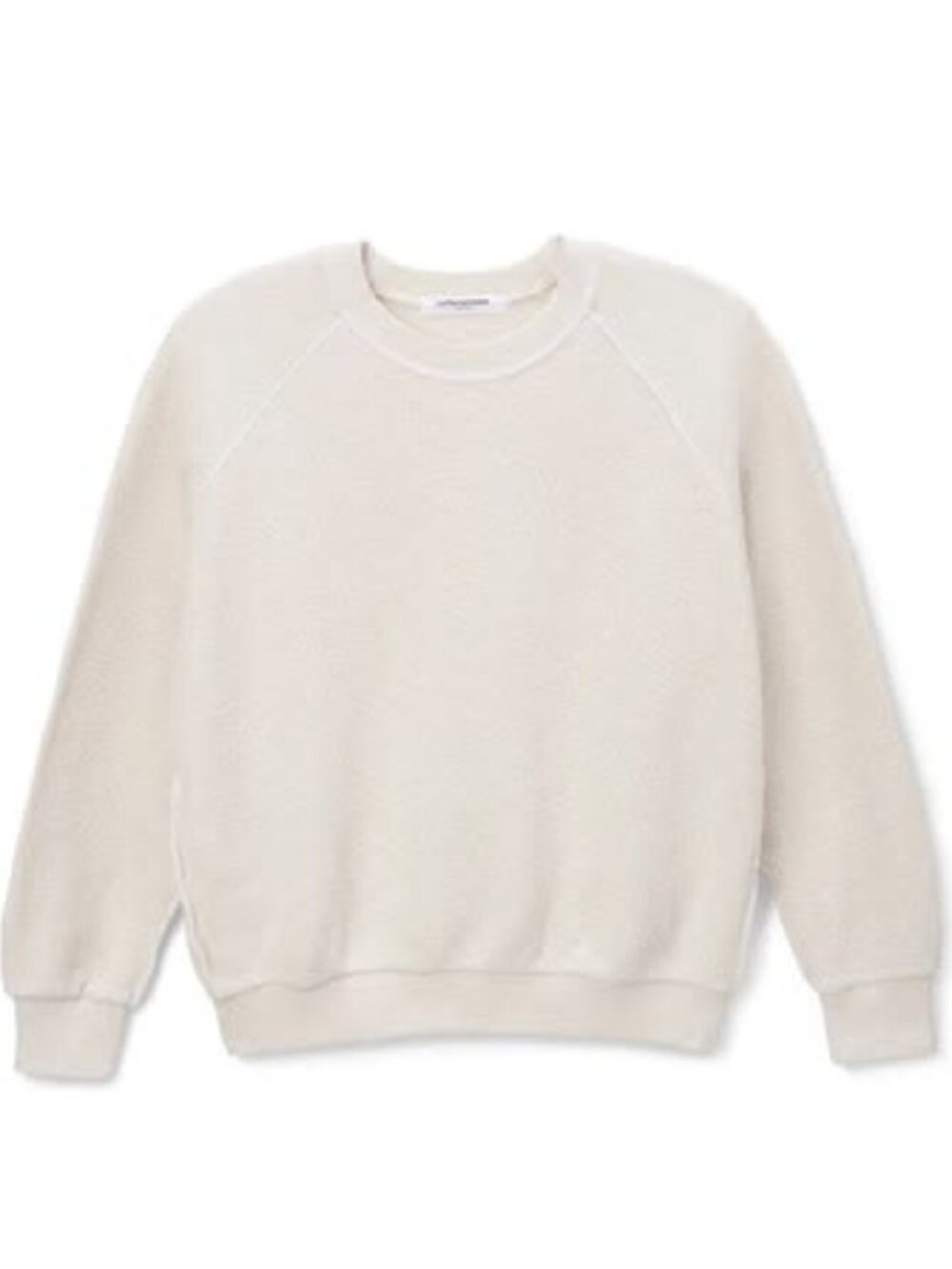 perfectwhitetee Ziggy reverse fleece crew neck sweatshirt in Sugar Size Large - Picture 3 of 7